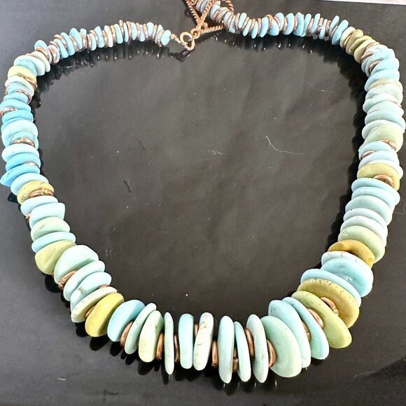 Conceptual Subculture Jewelry - Imperial Jasper Handmade Beaded Necklace Gift NWT Copper Ethnic Tribal Beach